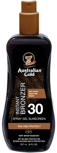 Australian Gold SPF 30 Spray Gel met Bronzer - 237 ml