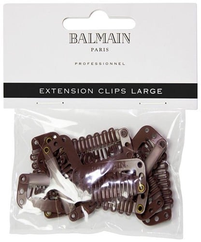 Balmain Extension Clips Large - 10 st Brown