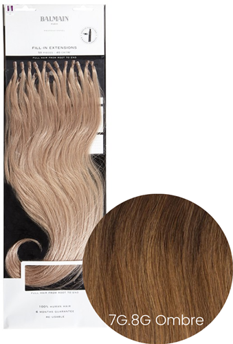 Balmain Pre-bonded Fill-in Extensions Human Hair 50 st - 40 cm 7G.8G Ombre