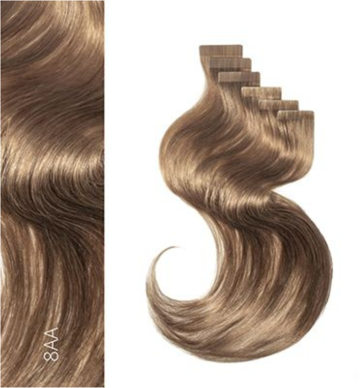 DoubleHair Easy Invisible Tape Human Hair - 55 cm 6 pcs 8AA | Hairaction.nl