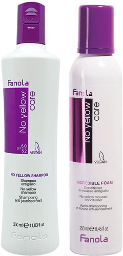 Fanola No Yellow Shampoo + Incredible Foam - 350 ml + 250 ml