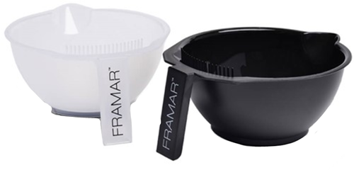 Framar 2-Pack Color Bowl Set Black & Clear