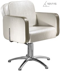 Salon Ambience kapperstoel Icon - verstelbare rugleuning - RVS