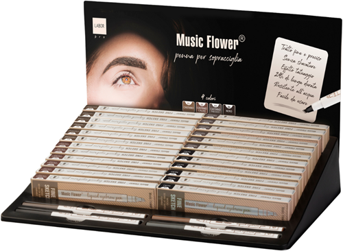 Labor Pro Music Flower Wenkbrauwpen Display - inclusief 24 st