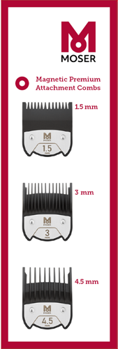 Moser Magnetische Opzetkammenset - 1,5-3-4,5 mm
