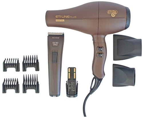 Moser Genio Pro Tondeuse + ETI Line Plus Brushless föhn combipack