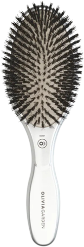 Olivia Garden Care Oval Boar Haarborstel - Zilver