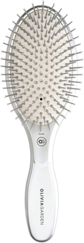 Olivia Garden Expert Care Oval Borstel - Zilver