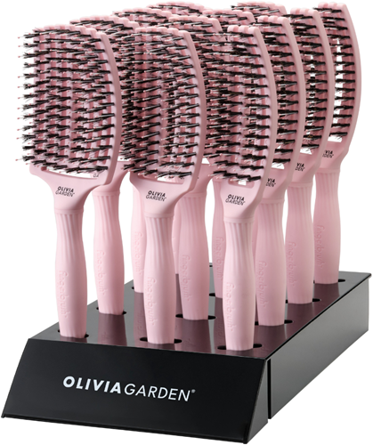 Olivia Garden Fingerbrush Combo Display - 12 st Pastel Pink