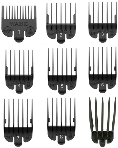 Wahl Opzetkamset zwart 1 tm 8 (3-25 mm) - 8 stuks