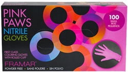 Pink Paws Nitrile Gloves - 100 st