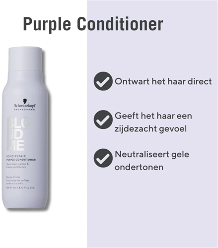 Schwarzkopf BlondMe Bond Repair Purple Conditioner - 250 ml-3