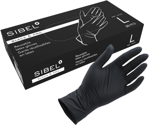 Sibel Black & Pro Herbruikbare Handschoenen - Maat L