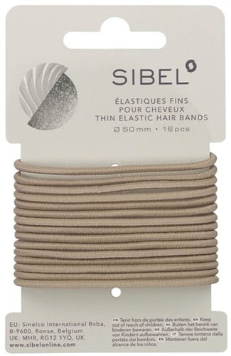Sibel Haarelastiek Dun 16 st 50 mm - Blond