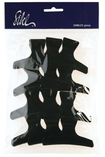 Sibel Verdeelklemmen zwart 8 cm - 12 stuks